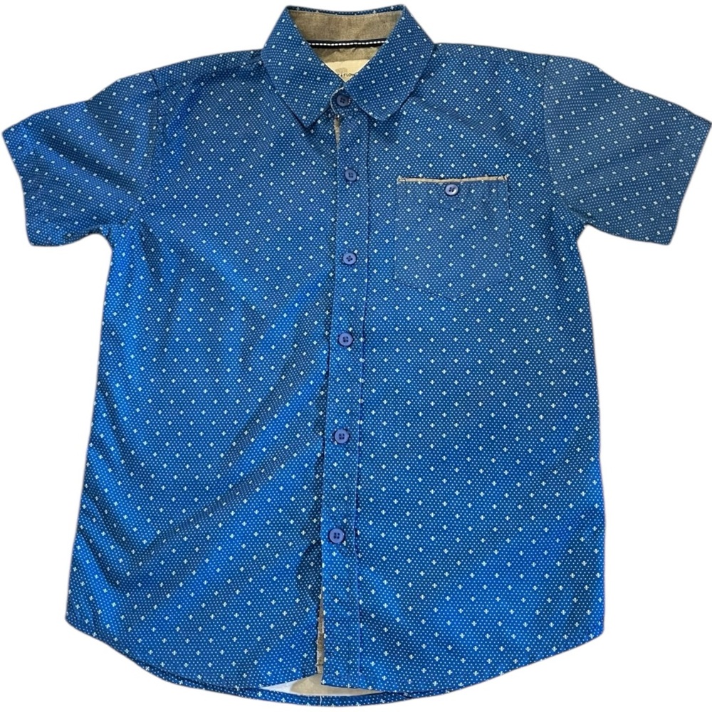 Kids Blue Polka Dot Formal Shirt
